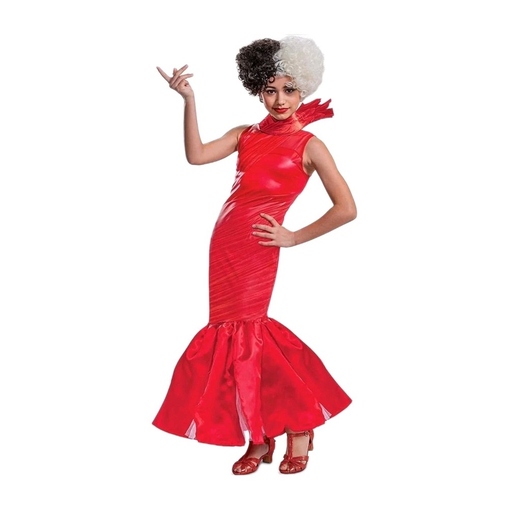 Disney Cruella Live Action Red Dress Classic Adult Costume Med (8-10) W/Tights